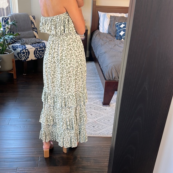 Strapless Ruffle Trim Maxi Dress - Picture 2 of 5
